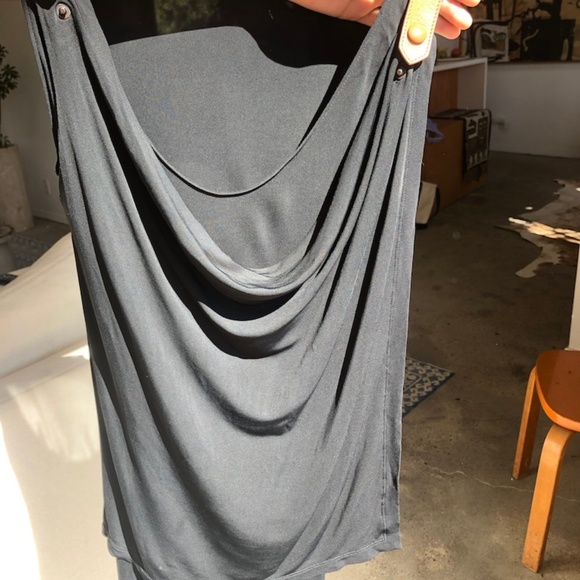 Jean Paul Gaultier Femme dress w/ leather detail - Picture 4 of 5